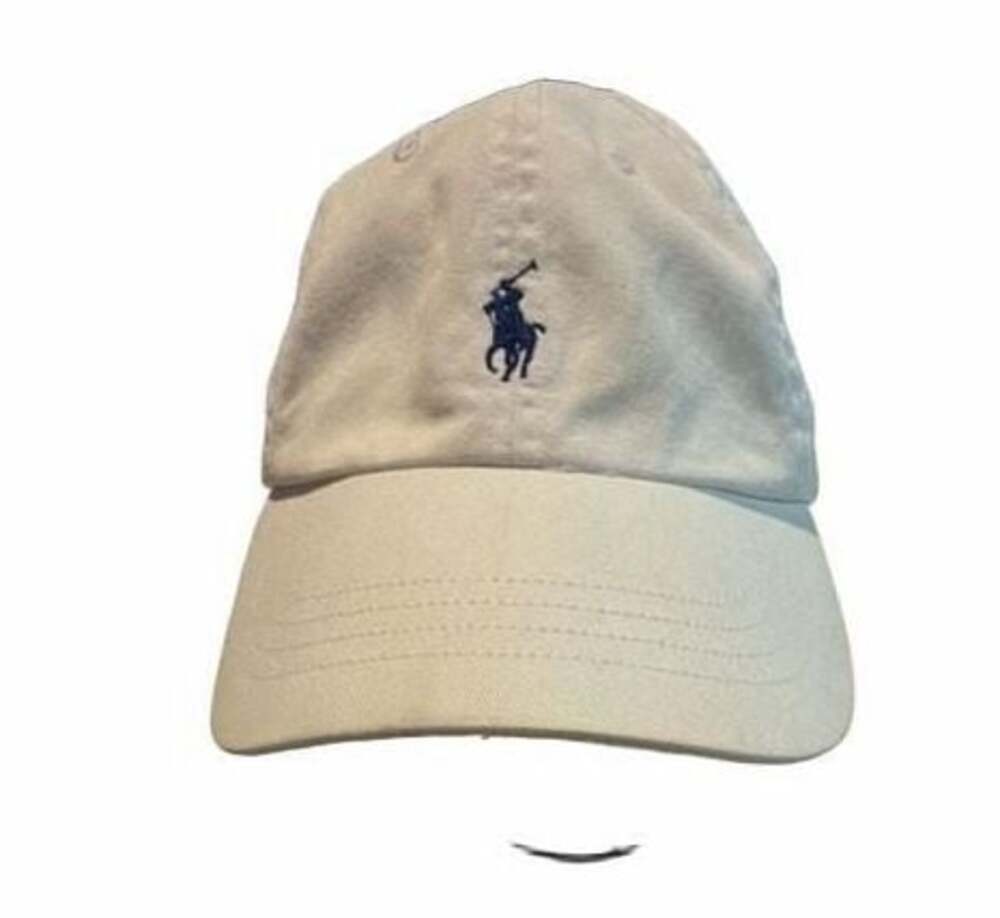 Polo Ralph Lauren White Pony Chino Baseball Cap Adjustable Hat